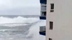 Huge Waves Hit Apartment Block Tenerife Storm November 2018