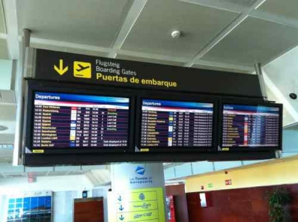 Tenerife South Airport Departures Board TFS