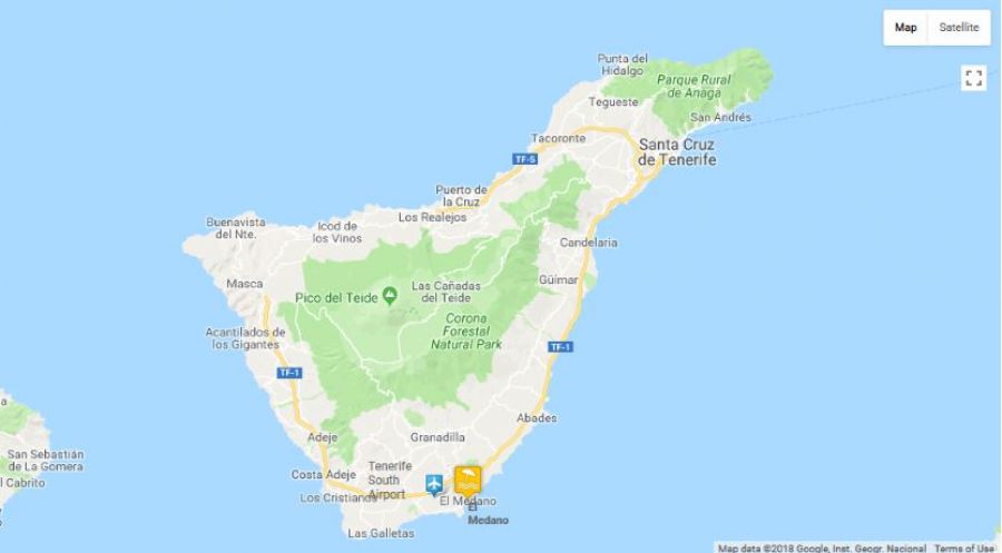 Map Of Tenerife South El Médano Map